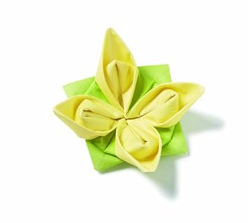 Servietten Origami Farbauswahl Möglich Seerose Gelbgrün 40x40cm