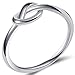 Jude Jewelers Size 3-13 Stainless Steel Simple Love Knot Celtic Promise Anniversary Statement Ring (Silver, 7)