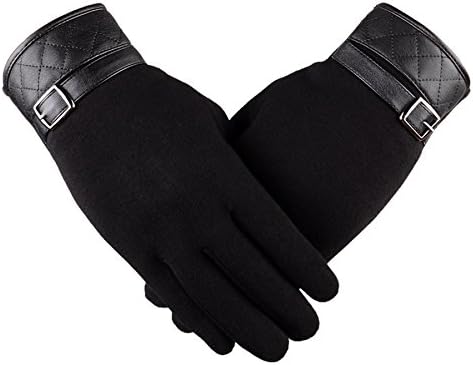 Eianru Mens Glove NEW TouchScreen Cold Weather Thick lining Driver Outdoor Gloves,Black 