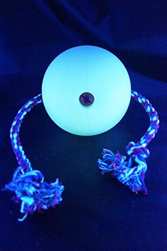 Tuggo, Mini (Tug-o-war) Adjustable Water Weighted Exercise Dog Toy 7-inch Ball with Replaceable Rope (Glow in dark)