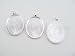 10 CleverDelights Oval Pendant Trays - Shimmering Silver Color - 30 x 40 mm - Pendant Blanks Cameo Bezel Cabochon Settings - 30x40mm