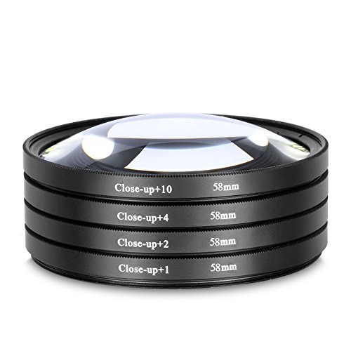 Neewer 58MM Macro Close-Up Filter Set (+1 +2 +4 +10) with Pouch for Canon Digital SLR Camera Which Has Any Of These (18-55mm, 75-300mm, 50mm 1.4 , 55-200) Canon Lenses - Thumbnail 7
