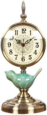 ZAZAZA Health UK Clock- Clock Modern Minimalist Antique 6-Inch Crack Ceramic Mosaic Classical Desktop Clock Mute Sitting Bell Welcome