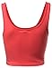 Xpril Basic Solid Sleeveless Crop Tank Tops Coral Size M