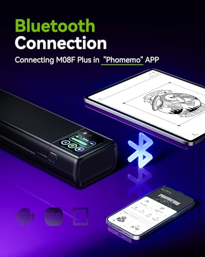 Phomemo M08F Plus Tattoo Stencil Drucker AI Touchscreen Schablone Drucker | Bluetooth Professioneller Smart HD DIY Thermodrucker Tattoo mit 20pcs Premium Transferpapier