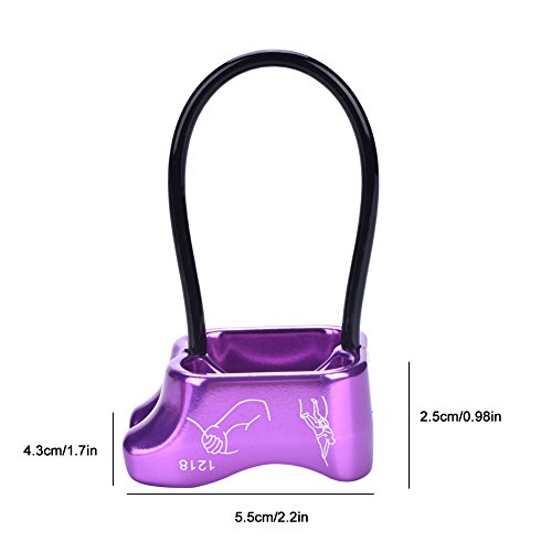 Professional Rock Climbing Rappel ATC Belay, Rappelling Protection Descender Device, Fall Arrest Protection Movable Self-locking Rope Grip for Outdoor Climbing and Rescue, Strong Safe Durable(Purple) - Thumbnail 5