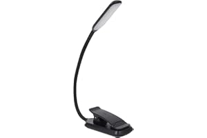 Bsdgeclogy 9 LED Rechargeable Book Light for Reading in Bed - Eye Caring with 3 Color Temperatures, Stepless Dimming Brightness, 80 Hrs Runtime, Lightweight Clip-On Light for Book Lovers(Black)