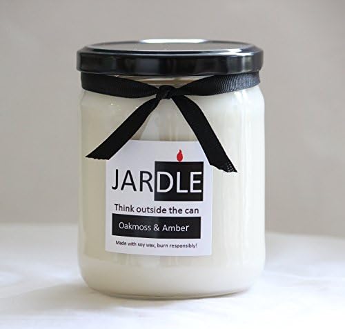16 oz Soy Wax Candle Oakmoss &amp; Amber Scented Lead Free, Dye Free With Cotton Wick