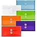 JAM PAPER Plastic Envelopes with Button & String Tie Closure - #10 Business Booklet - 5 1/4 x 10 - Assorted Colors - 6/pack