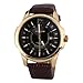 Curren® Men's Wrist Watch Number and Strips Marks with Round Dial Leather Watchband+FREE Gift Box (Gold+Black)