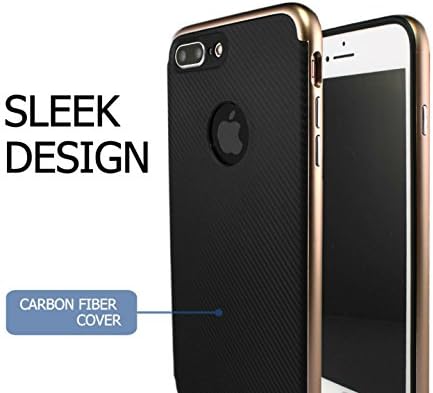 New Chameleon Box [Black] iPhone 7 Plus Case [Carbon Fiber] Ultra Thin - Light Weight - For Apple iPhone 7 (Rose Gold)