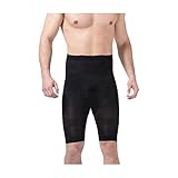Ciel infini Men's Body Shaper Tummy Control Slimming Tight Hi waist Butt lift Stretch Shapewear Shorts,Black,X-Large