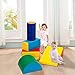 Matladin Indoor Safe Soft Foam Climber 5-Piece Sets, Beginner Toddler Climber with Slide Ramp Indoor Climbing Toys for Toddlers Kids and Children