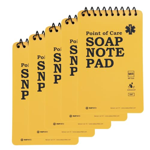 Warp United 5-Pack Full Waterproof EMT Point of Care SOAP NOTE Notepad 6