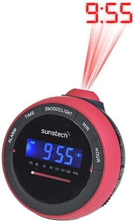 Sunstech FRAP1RD - Radiodespertador con proyector, color rojo ...