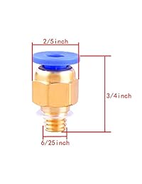 Tubo de teflón KOTL, 3 piezas de tubo de teflón PTFE (2 metros) con 6 piezas de accesorios PC4 M6 para impresora 3D de 0.069 in de filamento (0.079 in de diámetro y 0.157 in de diámetro)
