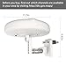 [New Concept] 1byone Amplified Outdoor Antenna with Omni-Directional 360 Degree Reception, 60 Miles Indoor/Attic/Outdoor TV Antenna for FM/VHF/UHF, Tools-Free Installation, Anti-UV Coating-White