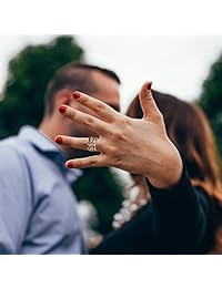 CIUNOFOR - Anillo de compromiso para mujer (0.539 in, personalizable)