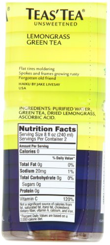 Teas' Tea Unsweetened Lemongrass Green Tea 16.9 Ounce (Pack of 12) Organic Zero Calories No Sugars No Artificial Sweeteners Antioxidant Rich High in Vitamin C - Thumbnail 6