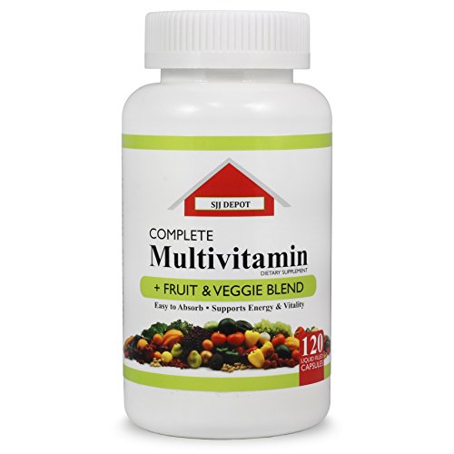 FRUIT AND VEGETABLE LIQUID FILLED MULTIVITAMIN CAPSULES, MULTIVITAMINS WITH 120 CAPSULES PER BOTTLE