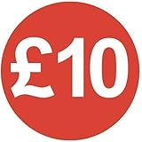 Audioprint Ltd.200 Pack of £10 Price Stickers 30mm Red