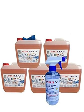 5 x 5 Ltr. Primax Color Flüssigwaschmittel incl. 1 Ausgiesser + 500 ml Textilerfrischer