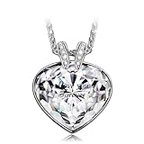 QIANSE Clear SWAROVSKI ELEMENTS Crystal Environmental Friendly Pendant Necklace Jewelry