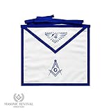 Cotton S&C Member Apron by Masonic Revival (Blue Trim)