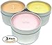 Candlecopia Orange Blossom, Japanese Cherry Blossom and Peach Nectar Strongly Scented Hand Poured Vegan Travel Tin Candles, 3 x 4 Ounce Tins