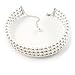 Avalaya 3 Tier Synthetic Pearl Collar Necklace in Silver Plating (Snow White)