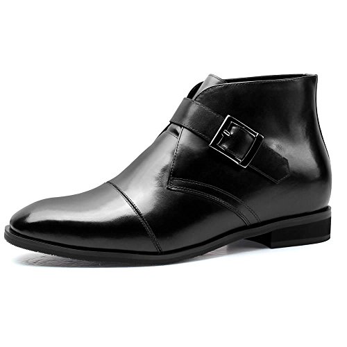 Chamaripa men s black leather hight increasing shoes ch…