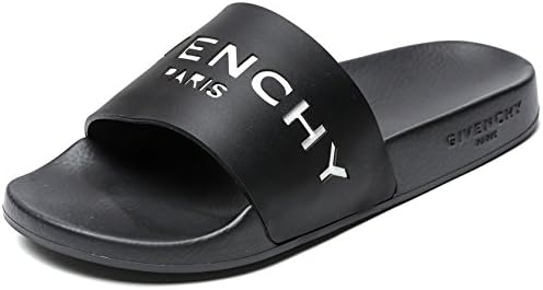 Wiberlux Givenchy Women's Real Leather Embossed Logo Slide Sandals