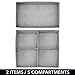 mDesign Soft Fabric Dresser Drawer and Closet Storage Organizer Set for Child/Kids Room, Nursery, Playroom - 4 Pieces, 10 Compartments - Herringbone Print with Solid Trim, Set of 2 - Gray