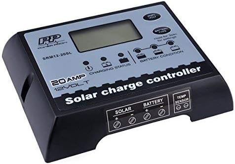 POWERPROW(TM 12V 20A PWM Solar Charge Controller Waterproof LCD Intelligent Solar Panel Regulator Overload Protection Temperature Compensation