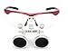 Surgical Binocular Loupes Optical Glass Loupe 3.5X420mm with LED Head Light Lamp (Red)