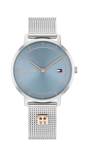 Reloj De Movimiento De Cuarzo De Dos Manecillas para Mujer con Correa de Malla de Acero Inoxidable Plateada - 1782738