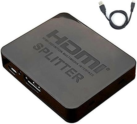 CFStore HMDI Splitter, 1 Input/2 Output 4K Full HD Powered HDMI Splitter, Distribute 1 Souce to 2 HDTVs (FY-HDMI1X2-BK)