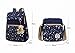 Weilong Teens School Backpack Set Canvas Girls School Bags, Bookbags Set of 3 (Star, Dark Blue)
