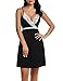 HOTOUCH Sexy Nightgown for Womens Full Slips V Neck Straight Dress Nightwear Black M