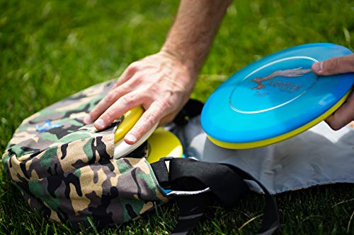 Kestrel Disc Golf Bag | Fits 6-10 Discs + Bottle | for Beginner and Advanced Disc Golf Players | Extremely Durable Canvas | Disc Golf Bag Set | Frisbee Golf Bag (Green & Gray Camo 2 Pack) - Thumbnail 7