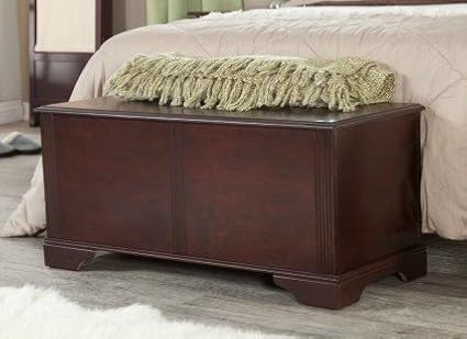 By Home Design Truhe aus Zedernholz, mit Stauraum, Kirschrot: Amazon.de