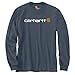 Carhartt Men's Big & Tall Signature Logo Midweight Jersey Long Sleeve T Shirt Graphic, Bluestone, X-Large/Tall