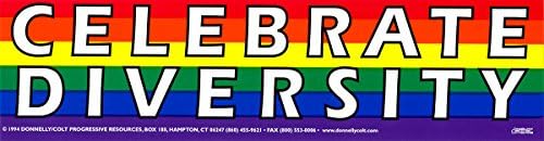 Donnelly Colt Celebrate Diversity - Diversity Magnetic Bumper Sticker/Decal Magnet (11.5" x 3")