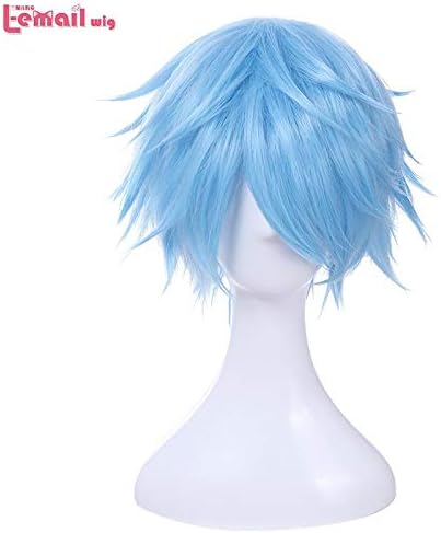 SYH01 wig Kuroko no Basket Tetsuya 30cm Short Light Blue Men Cosplay Wig Hairpiece Wigs Wig Cap for Black White Men