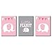 Big Dot of Happiness Pink Elephant - Baby Girl Nursery Wall Art and Kids Room Decorations - Gift Ideas - 7.5 x 10 inches - Set of 3 Prints