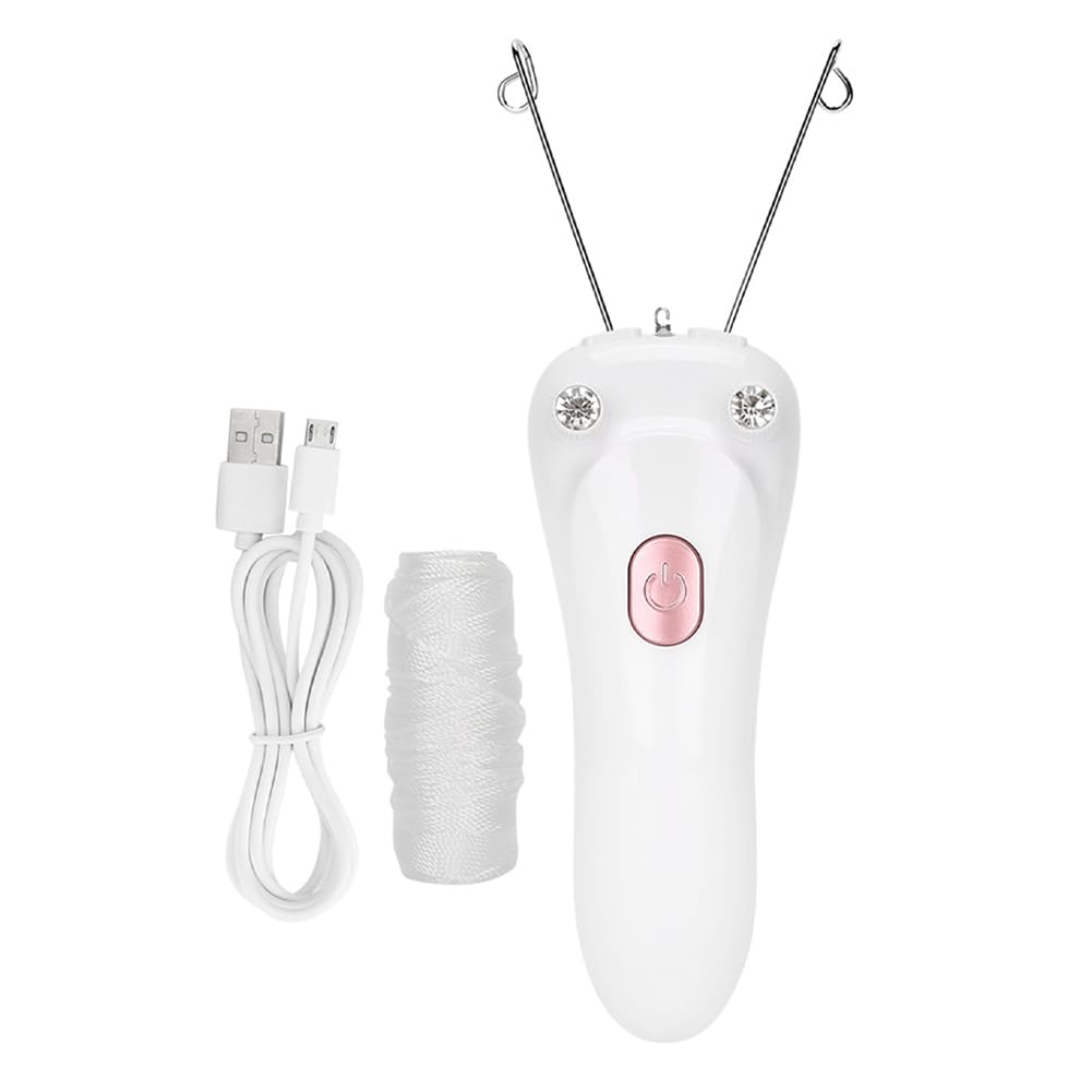 Lwuey Electric Facial Hair Remover for Women - USB Rechargeable Cotton Thread Epilator for Lip/Chin/Body | Painless Physical Hair Removal Tool | Portable UK Travel Threading Device