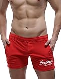 SEOBEAN Mens Low Rise Sports Soft Running Training Short Pants