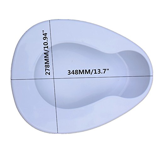 YUMSUM Large Stable PP Bedpan Heavy Duty Smooth Countoured for Bedbound Patient (White)