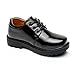 WQINSHOE Boys' Lace-up Oxford Black School Uniform Dress Shoes(Toddler/Little Kid/Big Kid)