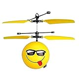 LilPals Emoji Mini RC Flying Magic Fun Illuminated Ball, RC Infrared Induction USB Helicopter Ball With Built-In Shinning LED Lighting For Kids, Teenagers.